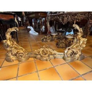 Gilt Bronze Andirons