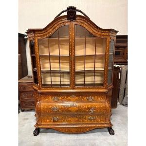 Dutch Marquetry Display Case 