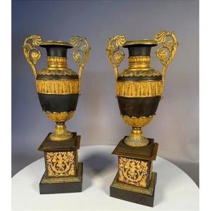 Pair Of Period Empire Vases