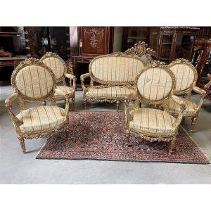 Louis XVI Gilt Wood Salon