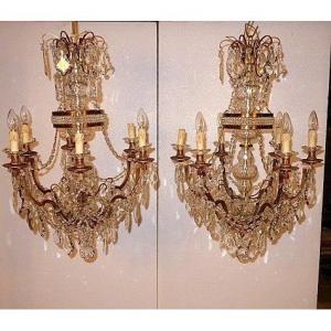 Pair Of Crystal Chandeliers