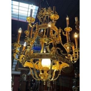 Gilded Bronze Lantern With 19 Lights