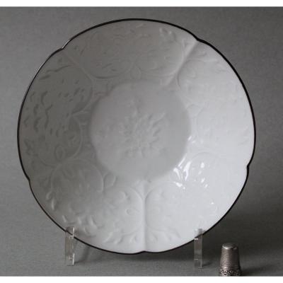 Japan: Bowl With Relief Of Flowers And Foliage. Early 20th Century.