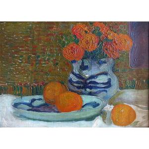 Pointillist Still Life Circa 1910, Circle Of Cuno Amiet