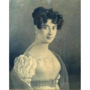 Francesco Gonin, Portrait Of A Young Woman In 1824