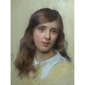 Portrait Of A Young Girl By Lucie Rogues (1871-1965)
