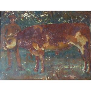 Jacques Simon, The Cow And Its Farmer