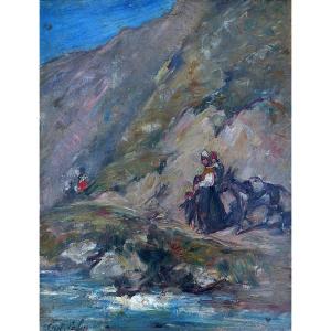 Gustave Colin (1828-1910), Crossing The Pyrenees