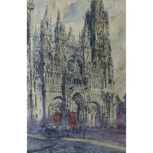 Notre-dame De Rouen Cathedral By Pierre Jean Poitevin