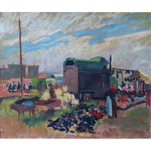 Ecole Fauve, Les Roulottes, Attributed To Ludovic-rodo Pissaro