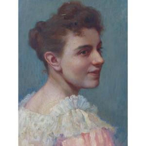 Portrait Of A Young Woman By Alexis De Broca