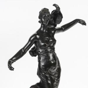  Eugène Marioton Bronze ''phoebe'', Salon Of The Society Of French Artists In 1889