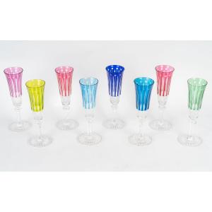 Cristallerie Saint-louis - Tommy Model - Set Of 8 Champagne Flutes