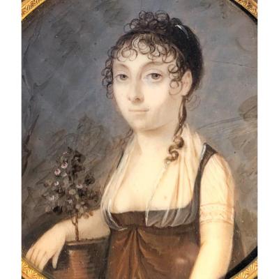 Miniature On Ivory Consulate-empire