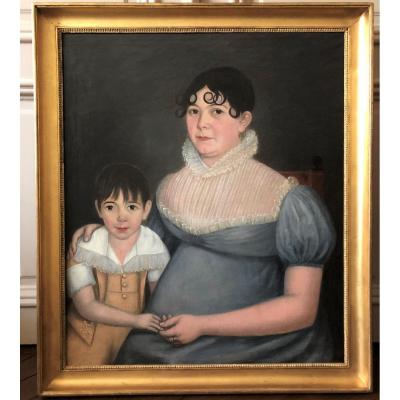 Empire Period Family Portrait: `` The Mother And Her Son ''