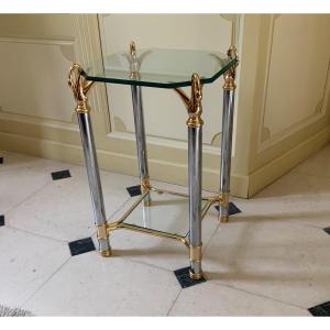 Side Table Or Side Table "swan Heads" Maison Jansen