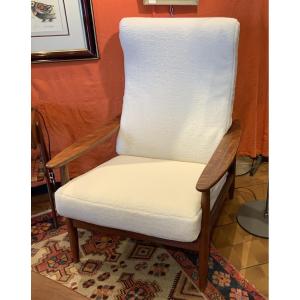 Scandinavian Solid Teak Armchair