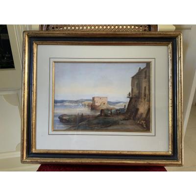 Neapolitan Gouache Attributed To Gabriele Carelli (1820-1900)