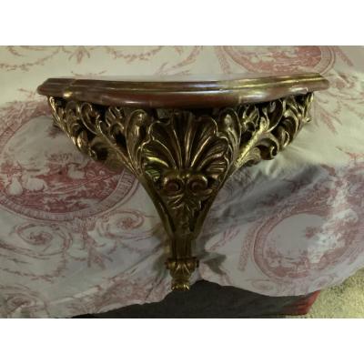 Wall Console, Lxv Style, Golden Wood