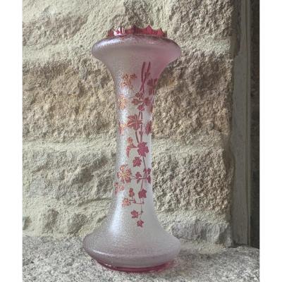 Vase  à  Collerette  En  Cristal  St  Louis