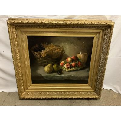 Brunel De Neuville, (1852-1941) Still Life With Fruits