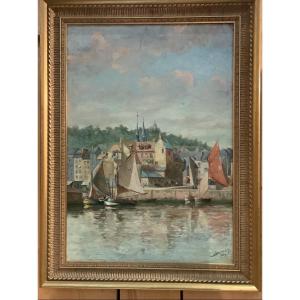 Fishing Boats In Honfleur Dated 1904