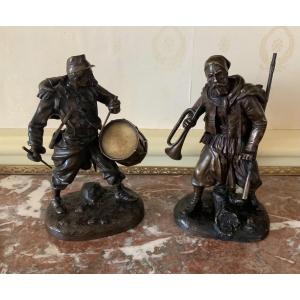 Bronze Military Statues By Émile Duhousset 1823-1911