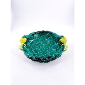 Ceramic Cup From Vallauris Decorated With Lemons.