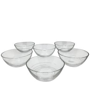 Set Of 6 Saint Louis Crystal Bowls For Hermès Paris, Rythme Model.