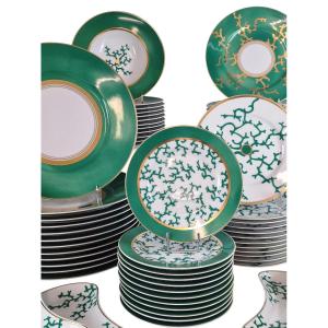 Limoges Porcelain Dinner Service, Raynaud Company, 79 Pieces.