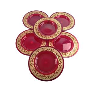 Set Of 12 Glass Plates, Murano, Pauly House.