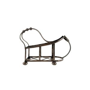 Silver-plated Metal Bottle Holder, Art Deco Period.