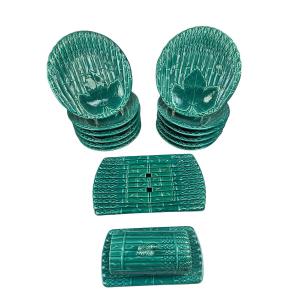 Asparagus Service In Saint Amand And Hamage Earthenware, Early 20th Century, 14 Pieces.