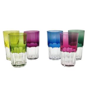 Suite Of 6 Val Saint Lambert Crystal Tea Cups.