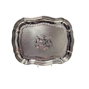 Silver-plated Metal Tray, Late 19th Century, Georges Durant Silversmith.