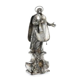 Silver Reliquary Containing A Relic Of Saint Ignatius Of Loyola, Italy, 18th Century
