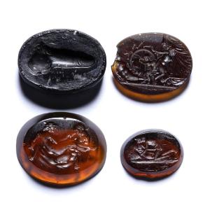 Erotic Glass Paste Intaglios, Italy, 18th-19th Century