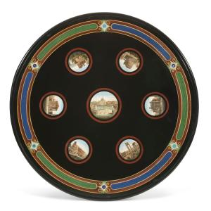 Table Top With Micromosaics Views Of Rome