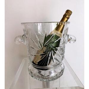 Hand-cut Blown Crystal Champagne Bucket.
