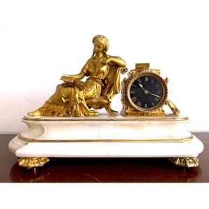 Bronze And Onyx Clock Under Study