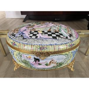 Large Porcelain Box Signed Denys