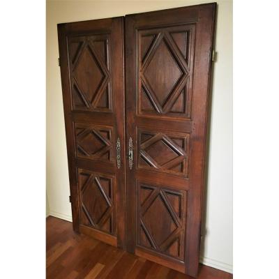 Pair Of Walnut Doors 18th