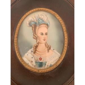 Miniature On Ivory By Marie Antoinette