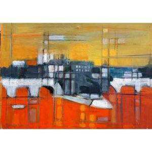 Lucien Neuquelman Oil On Paper