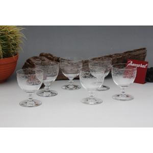 Set Of 6 Baccarat Crystal Bordeaux Wine Glasses, Camilla Model