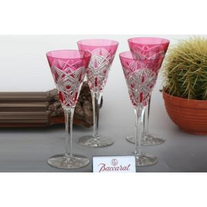Set Of 4 Baccarat Crystal Cocktail Or Champagne Flutes, Lagny Model