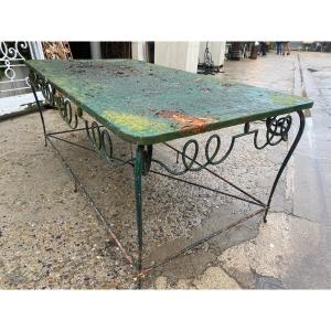 Middle Console / Wrought Iron Presentation Table 1940 Attributed To René Drouet (1899-1993)