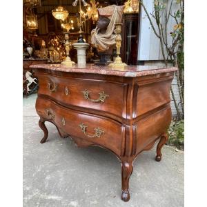 Provençal Sauteuse Commode, Louis XV Period, 18th Century, Colored Marble Top