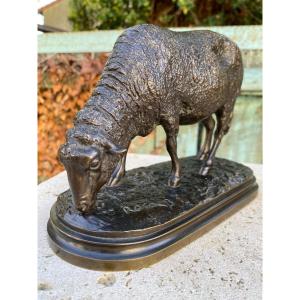 19th Century Bronze Grazing Sheep Signed Rosa Bonheur