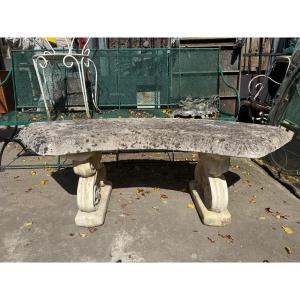Pair Of Garden Benches In Reconstituted Stone